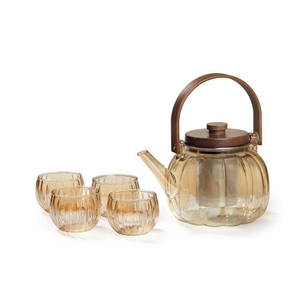 Set Pumpkin Teapot