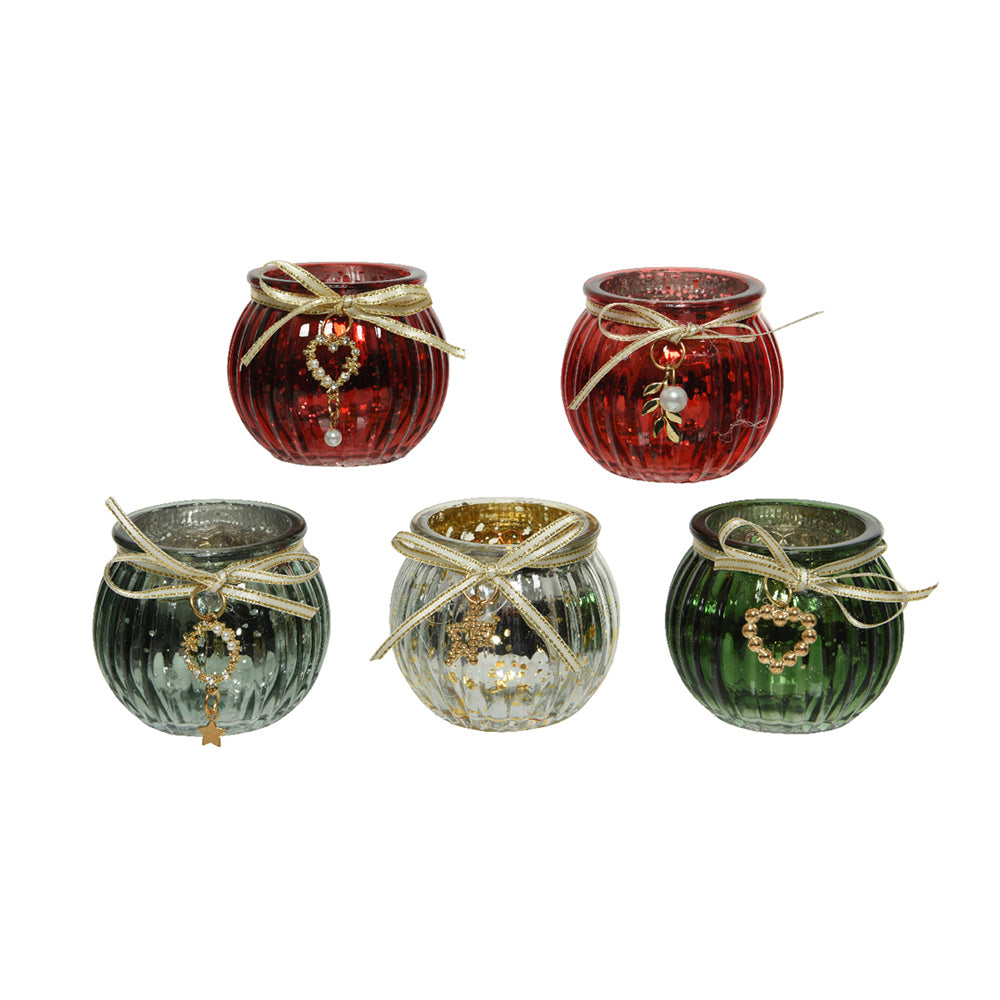 Bougeoirs en verre assortiment