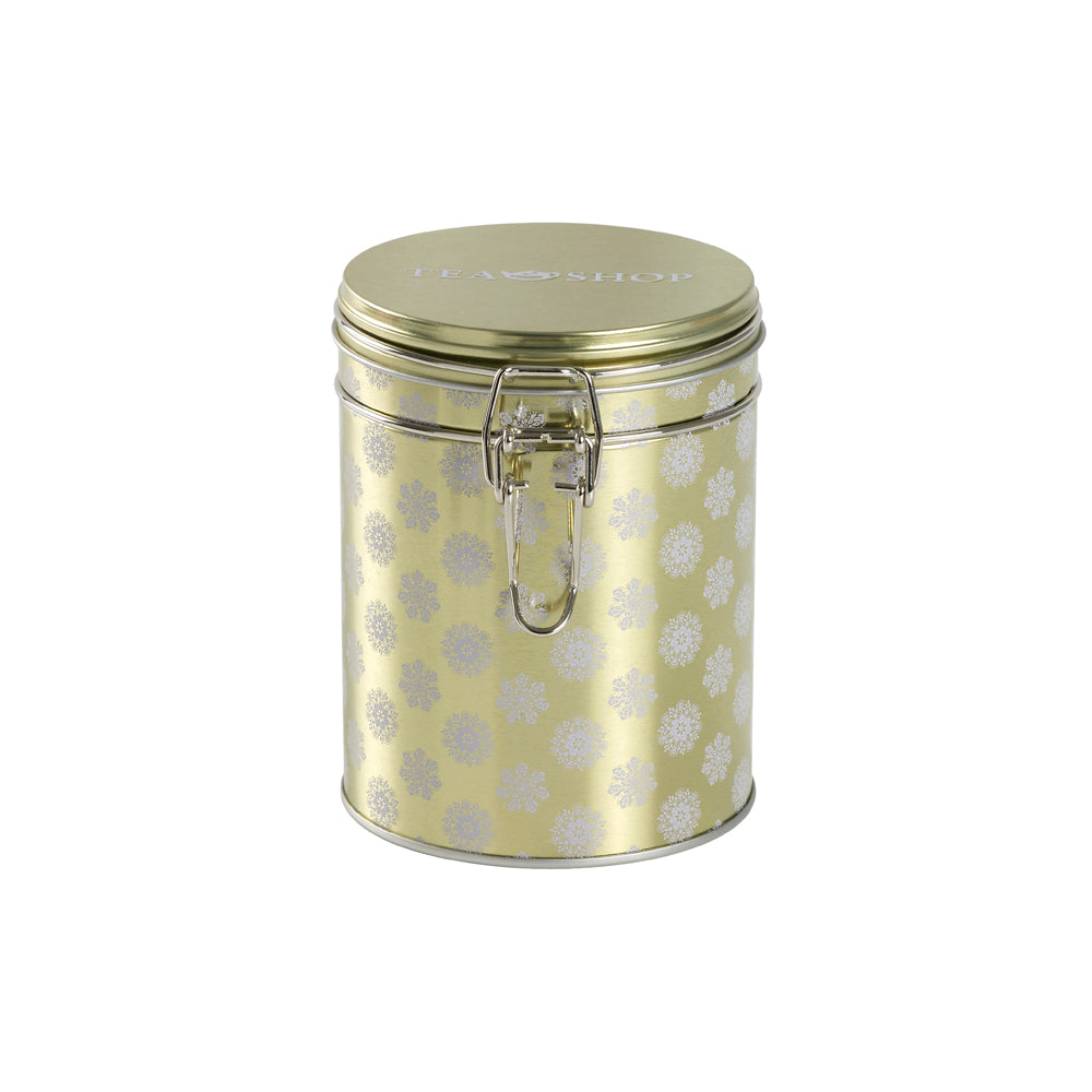 Winter Gold Round Tin