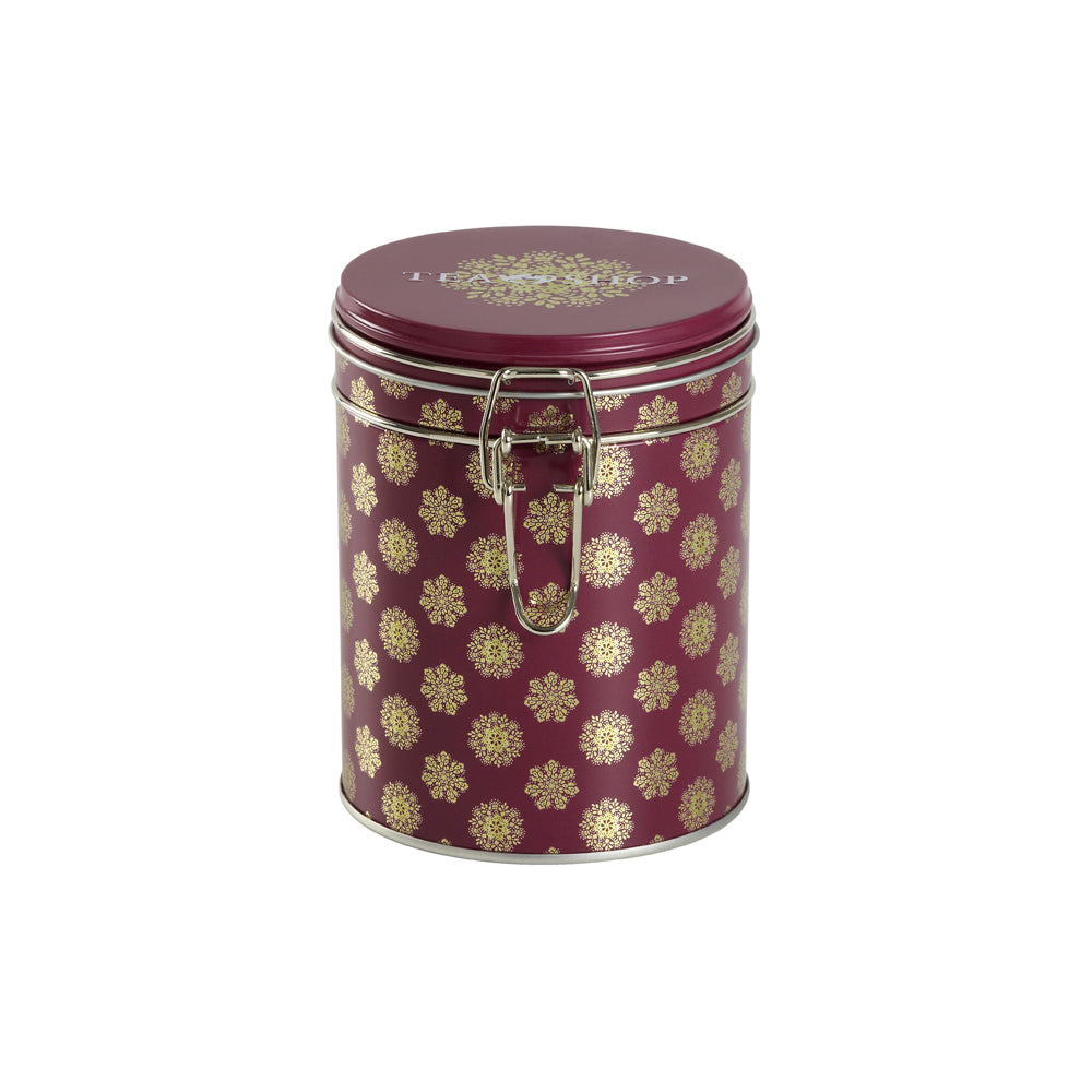 Winter Burgundy Round Tin