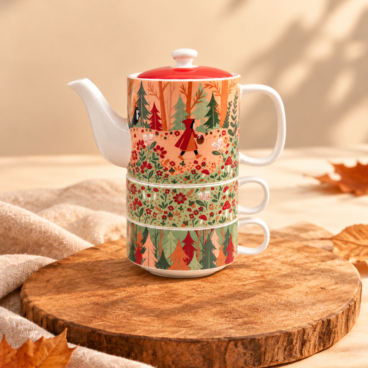 Théière et tasses Tea for Two Red Hood